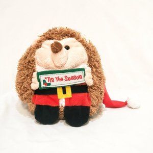 Hedgehog Santa Christmas Tis the Season Plush Stuffed Animal 6" 2010 Heartfilled